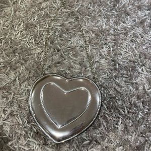 Silver heart purse